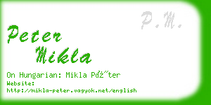 peter mikla business card